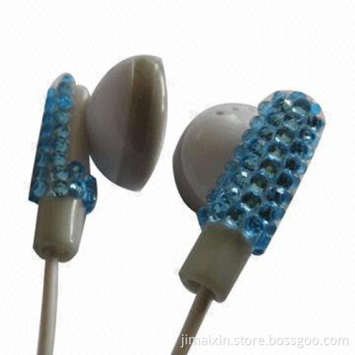 Crystal earphones, CE and FCC certified, 3.5mm stereo plug